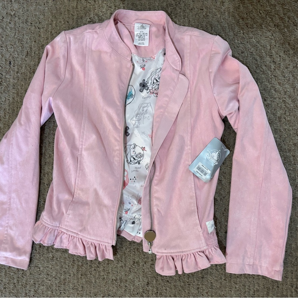 Disney Soft Pink Suede, Princess Satin-Lined Jacket NWT